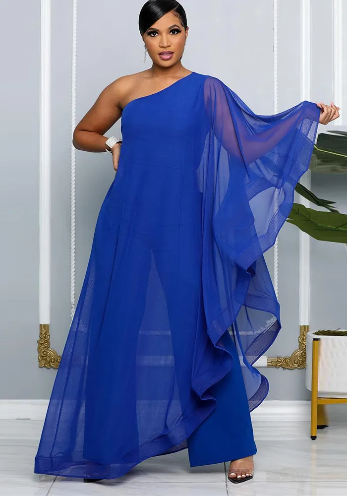 Combinaison extensible sexy à une épaule sans manches pour femme GL