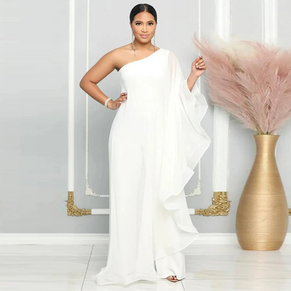 Combinaison extensible sexy à une épaule sans manches pour femme GL