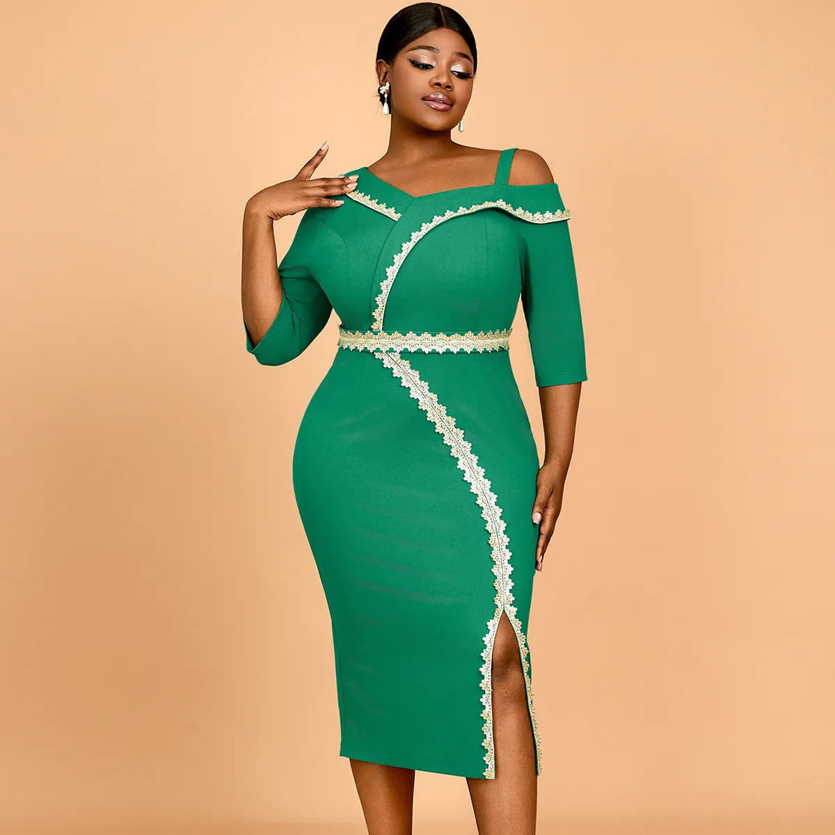 Robe de soirée sexy à une épaule et épaules dénudées pour femme GL