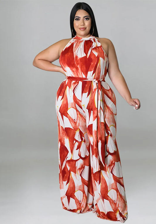 Combinaison imprimée décontractée pour les vacances, grande taille, pour femmes GL