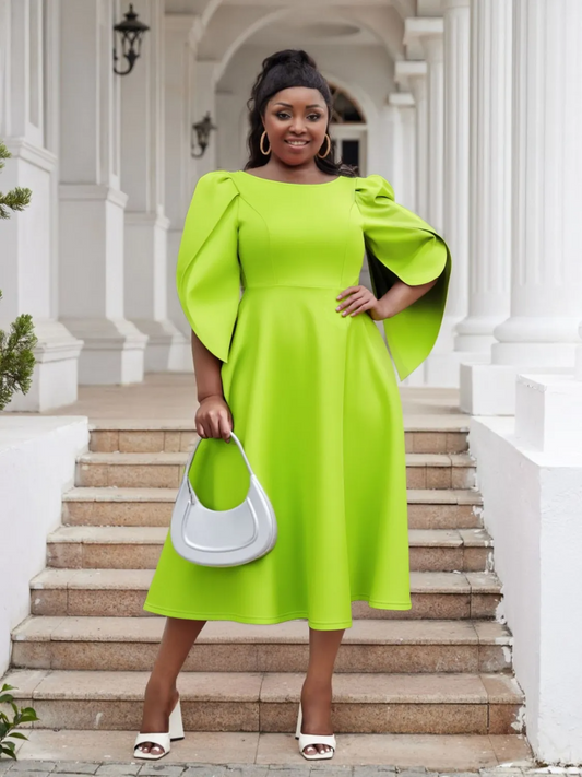 Robe de soirée à manches volantées pour femme