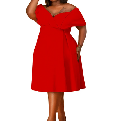 Robe d'été à manches courtes et col en V pour femme, style africain, épaules dénudées, grande taille GL