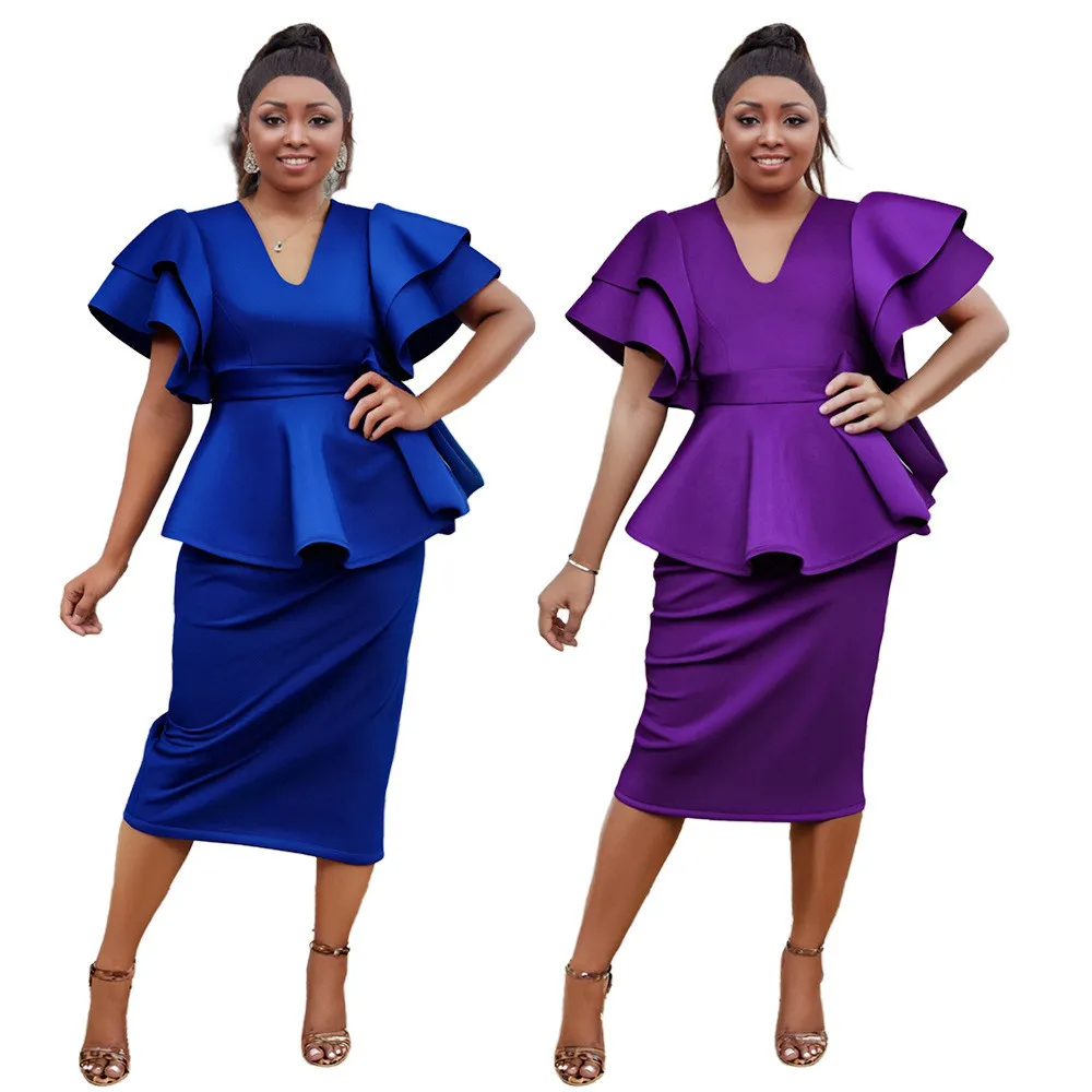 Robe élégante à volants pour femmes